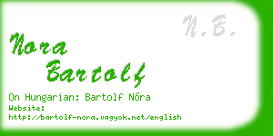 nora bartolf business card